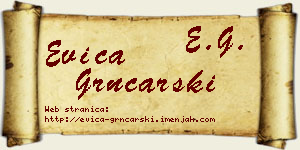 Evica Grnčarski vizit kartica